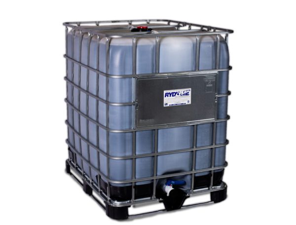RYDLYME Biodegradable Descaler. Product shown in 330 gallon container.